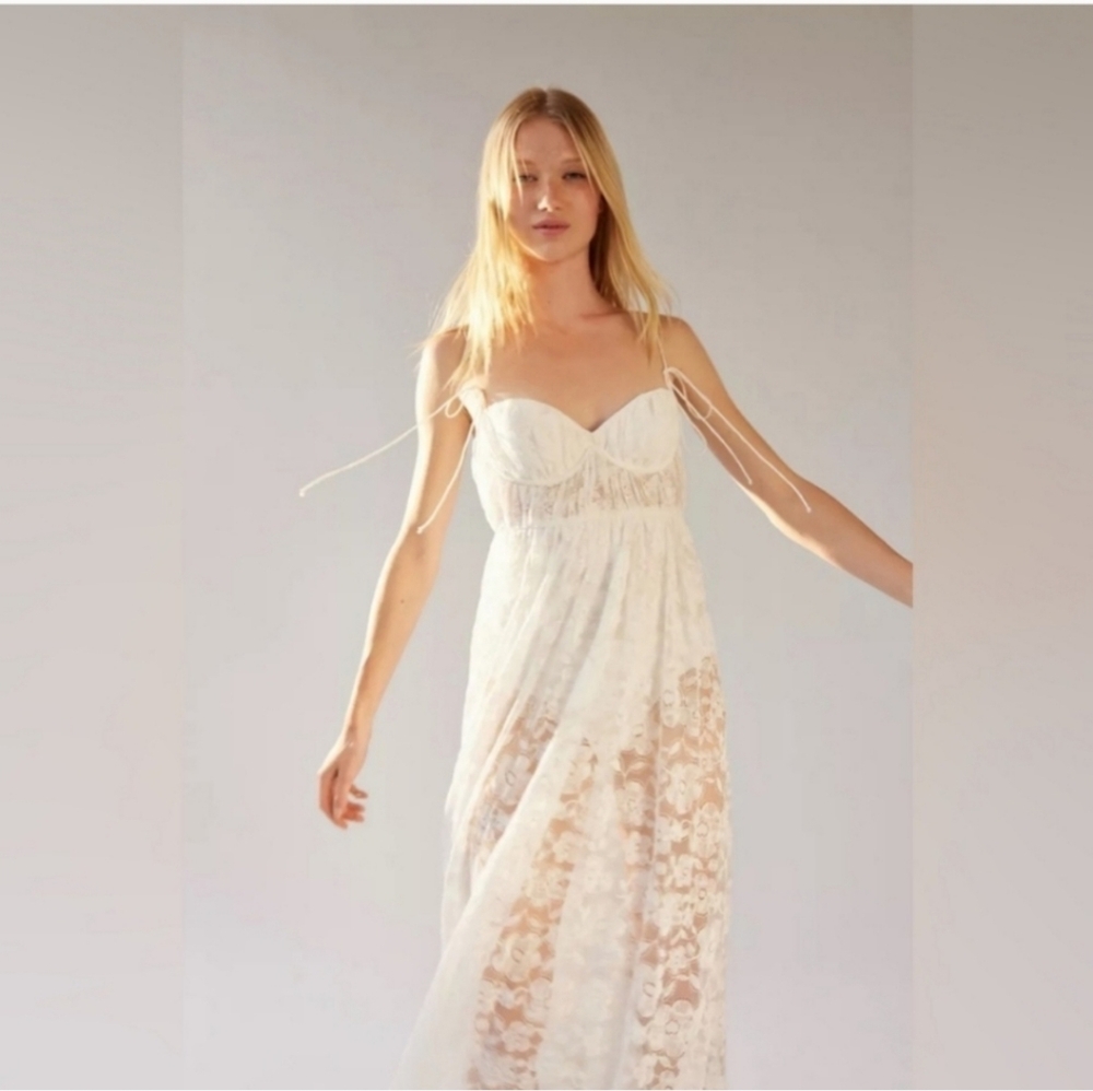 🍋For Love & Lemons Lorena White Lace Maxi Dress - Picture 16 of 16
